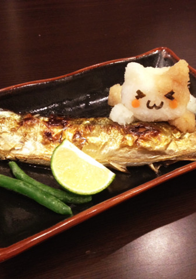 大根おろし ねこ ☆ 猫 アート 秋刀魚-レシピのメイン写真