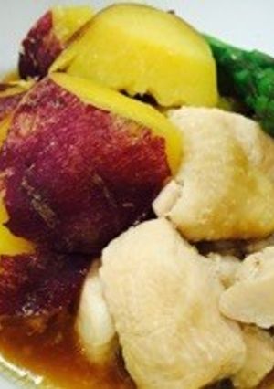 さつまいもと鶏のミルク醤油煮♪-レシピのメイン写真