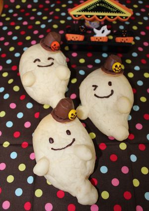 “Happy”ハロウィン☆おばけ☆パン-レシピのメイン写真
