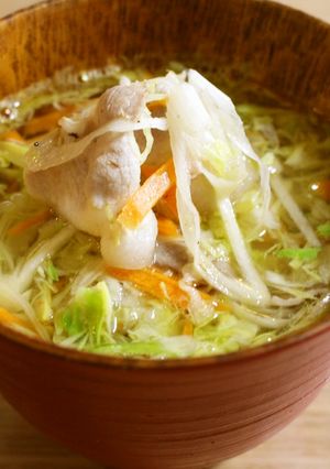 茅乃舎だしで♬キャベツとごぼうの豚バラ汁-レシピのメイン写真