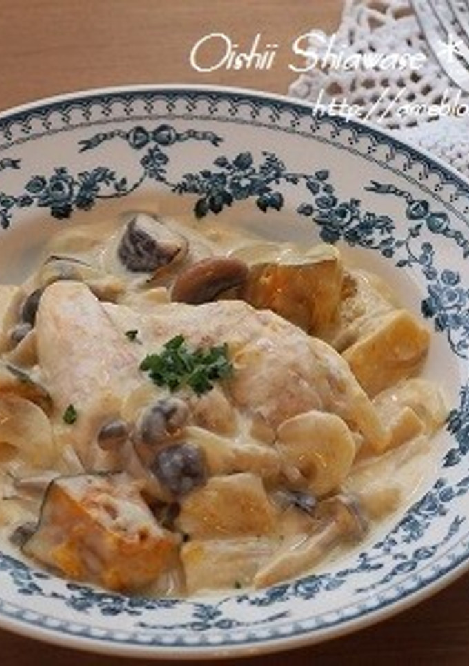 ＊チキンときのことかぼちゃのクリーム煮＊-レシピのメイン写真