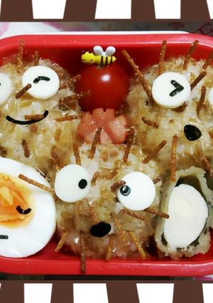 キャラ弁 いがぐりおにぎり♪-レシピのメイン写真