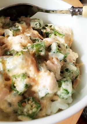 オクラツナマヨ丼-レシピのメイン写真