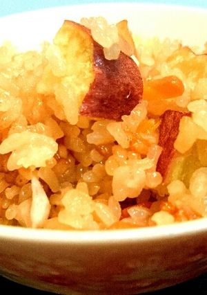 食欲の秋に簡単ほっくりさつまいものおこわ-レシピのメイン写真