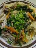 残り物でそうめんチャンプルー