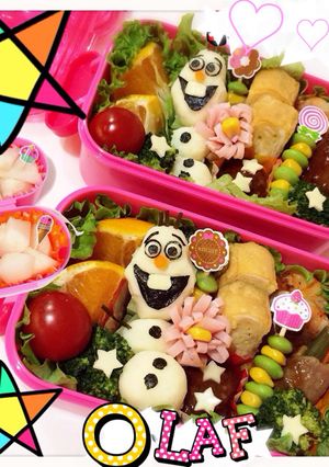 アナと雪の女王 おかずでオラフ キャラ弁-レシピのメイン写真
