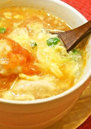 簡単!トマトと卵の鶏だんごスープ!-レシピのメイン写真