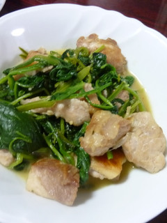 鶏肉とほうれん草のバターポン酢炒め-レシピのメイン写真