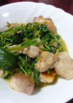 鶏肉とほうれん草のバターポン酢炒め-レシピのメイン写真