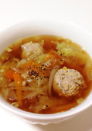 余った餃子餡で＊簡単＊肉団子スープ-レシピのメイン写真
