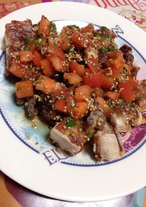 #鶏から揚げトマトソース#-レシピのメイン写真