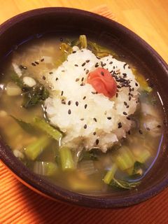 風邪引きさんに。大根の葉のみぞれ粥-レシピのメイン写真