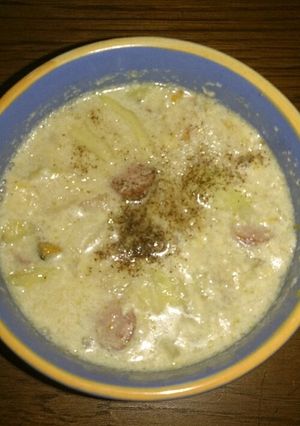 冷蔵庫の余り野菜とウィンナーの豆乳スープ-レシピのメイン写真