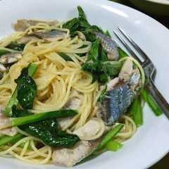 รูปของ 簡単。さんまのオイルパスタ
