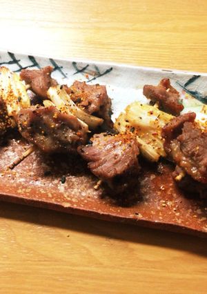 簡単ヘルシーカシラ肉と長ネギの焼鳥-レシピのメイン写真