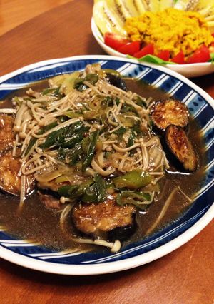 ナスの挟み焼きキノコ餡かけ-レシピのメイン写真