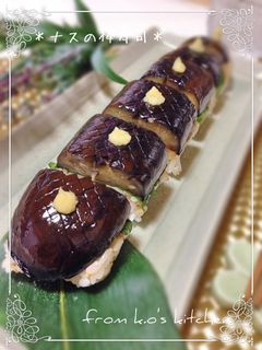 ヘルシー*簡単*ナスの棒寿司♬-レシピのメイン写真