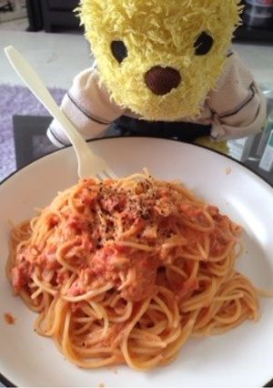 簡単ツナのトマトクリームパスタ-レシピのメイン写真