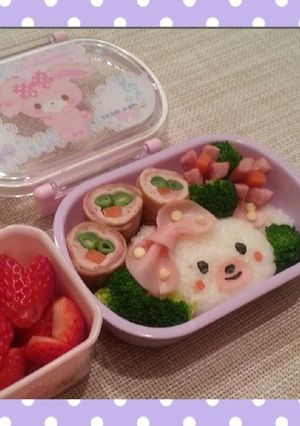 キャラ弁　ボンボンリボン遠足弁当1-レシピのメイン写真