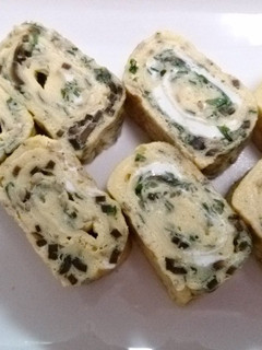 弁当*つまみに 大葉と塩昆布とごまの卵焼-レシピのメイン写真