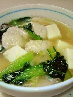 小松菜・ささみ・豆腐の生姜スープ-レシピのメイン写真