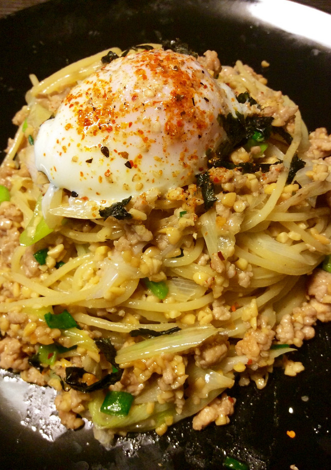 納豆と豚ひき肉の和風パスタ-レシピのメイン写真
