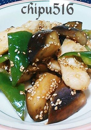 ダイエット鳥胸肉となすとピーマン中華炒め-レシピのメイン写真