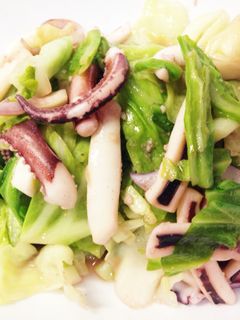 キャベツたっぷりイカの塩にんにく炒め-レシピのメイン写真