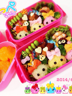 3色★ ほっぺちゃん♡ キャラ弁-レシピのメイン写真