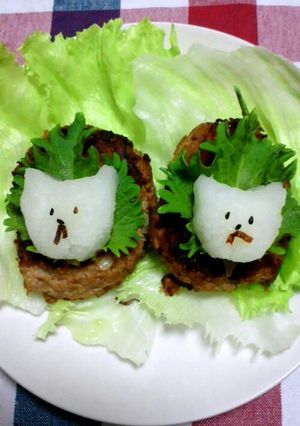 可愛い♪ネコおろしハンバーグ-レシピのメイン写真