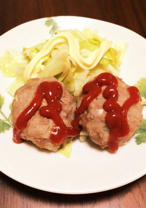 【超早】レンジでヘルシーハンバーグ-レシピのメイン写真