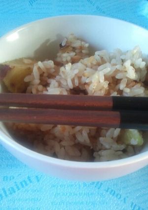 簡単、ヘルシー、サツマイモの炊き込みご飯-レシピのメイン写真