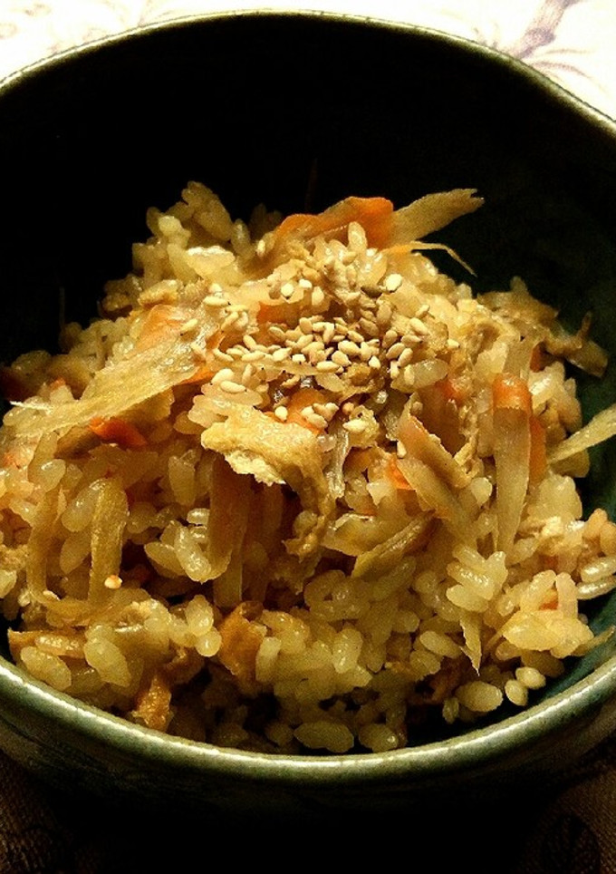 油揚げときんぴらごぼうの炊き込みご飯-レシピのメイン写真