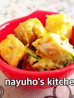 絶品秋味♪カボチャとサツマイモのサラダ-レシピのメイン写真