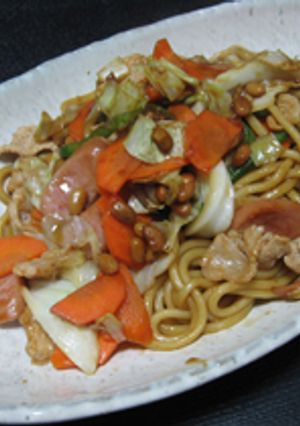 納豆まぜまぜ焼きそば-レシピのメイン写真