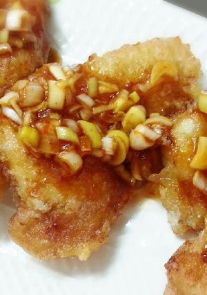 胸肉で節約☆カリッとチキンの旨辛ネギだれ-レシピのメイン写真