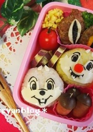 秋の遠足に♡チップとデールキャラ弁-レシピのメイン写真