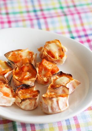 餃子の皮でトマポテチーズ焼き-レシピのメイン写真