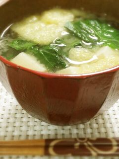 小松菜と松山あげのほっこりお味噌汁♪-レシピのメイン写真