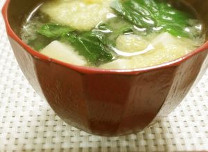 小松菜と松山あげのほっこりお味噌汁♪-レシピのメイン写真