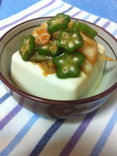 柚子胡椒風味のキムチおくら豆腐-レシピのメイン写真