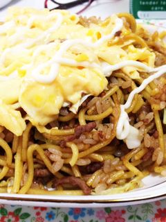 ボリューム満点☆オム焼きそば飯☆-レシピのメイン写真