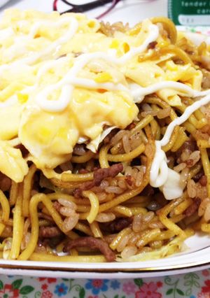 ボリューム満点☆オム焼きそば飯☆-レシピのメイン写真