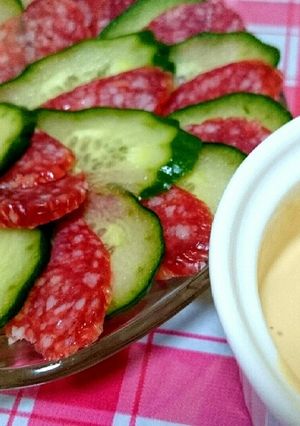 5分でパーティーにサラミきゅうりマヨぽん-レシピのメイン写真