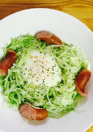 レンジで2分 簡単朝食 巣ごもり卵-レシピのメイン写真
