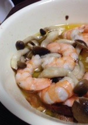 レンジで♪エビとキノコのアヒージョ-レシピのメイン写真