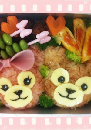 ダッフィー＆シェリーメイ♪キャラ弁-レシピのメイン写真