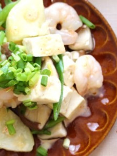 海老と椎茸の生姜蒸し。ピリ辛マヨソース-レシピのメイン写真