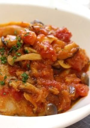 鶏もも肉のカレー風トマト煮込み丼-レシピのメイン写真