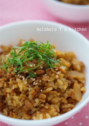 納豆とキムチの炊き込みご飯-レシピのメイン写真